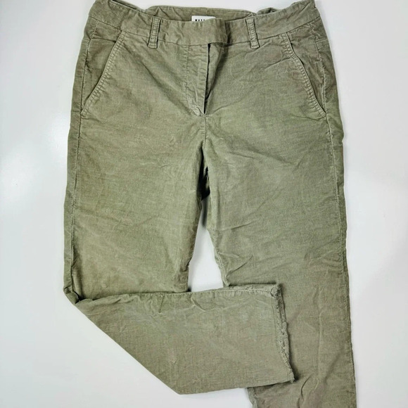 MASSCOB Made In Spain Sage Green Corduroy Straight Leg Pants Size 6 - Picture 2 of 12